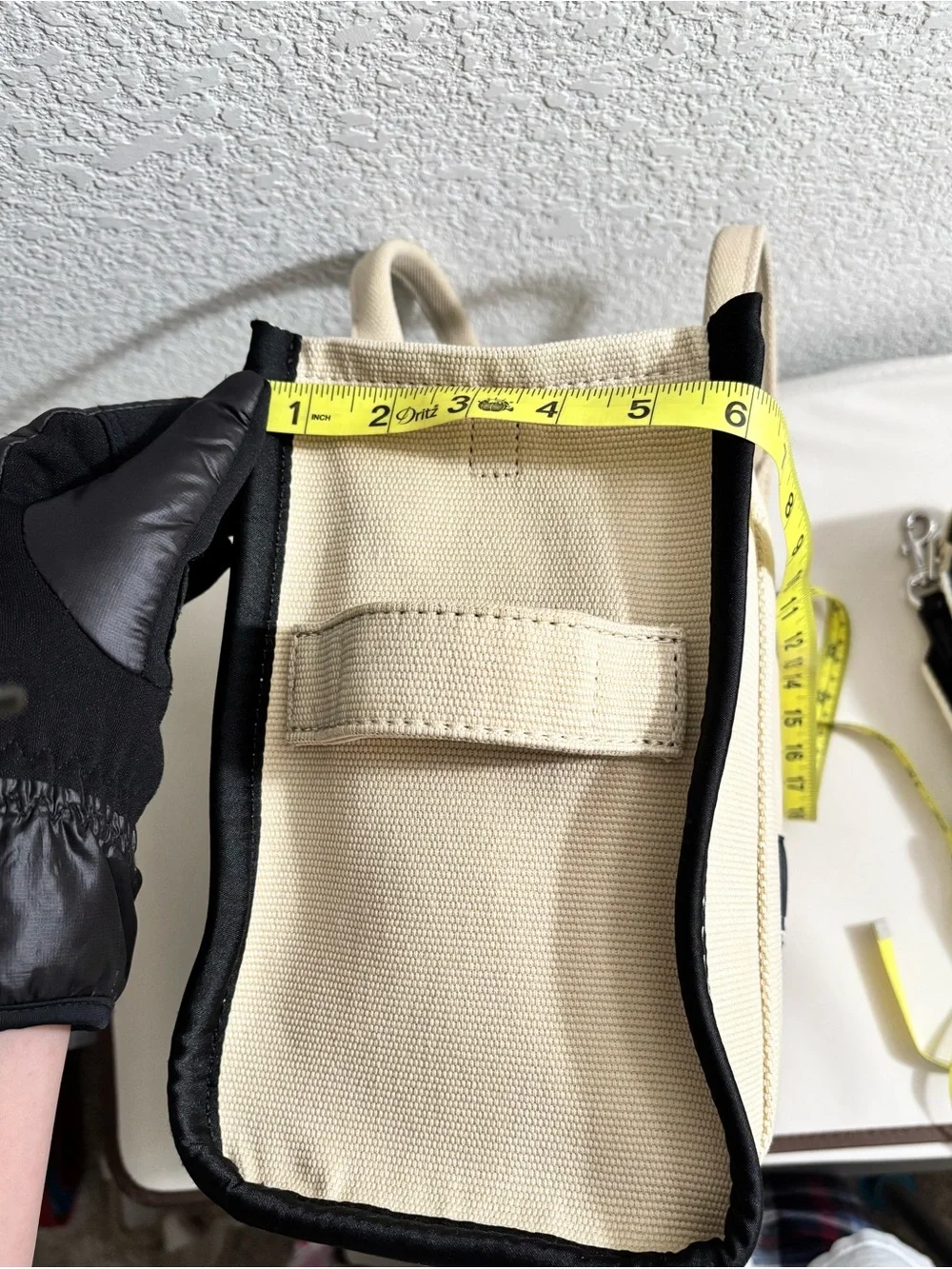 Marc Jacobs Cream Canvas 'The Tote Bag' with Black Logo